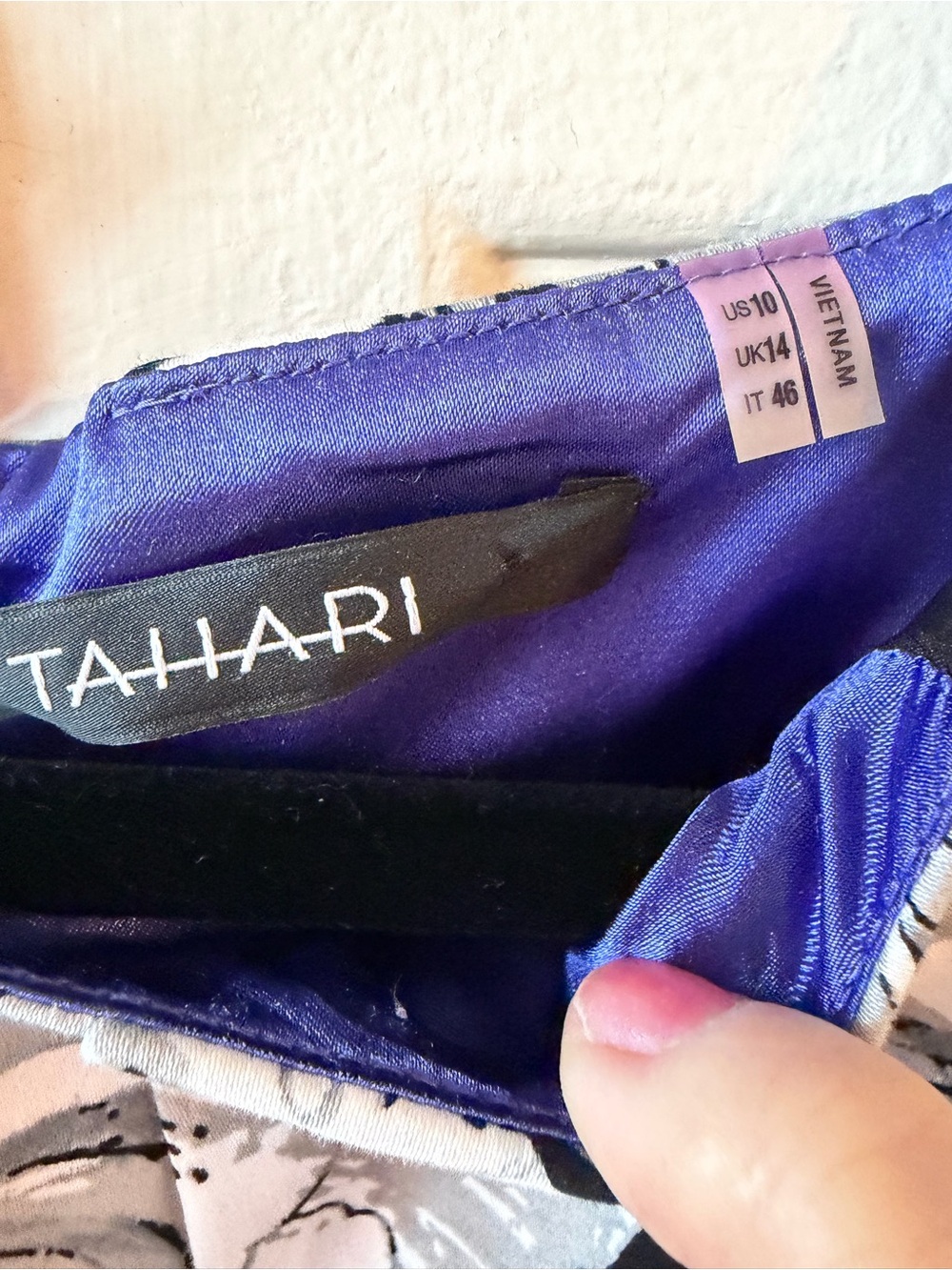 Tahari Purple Sheath Dress with Silver Floral Bodice sz 10 - Picture 5 of 5